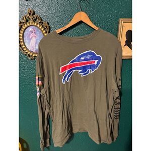 Nike Buffalo Bills T-Shirt Men’s X-Large Military Green Salute Long Sleeve Tee